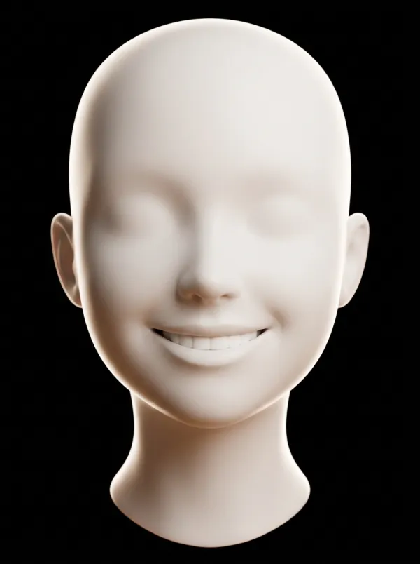 Example photo framing: frontal, smiling